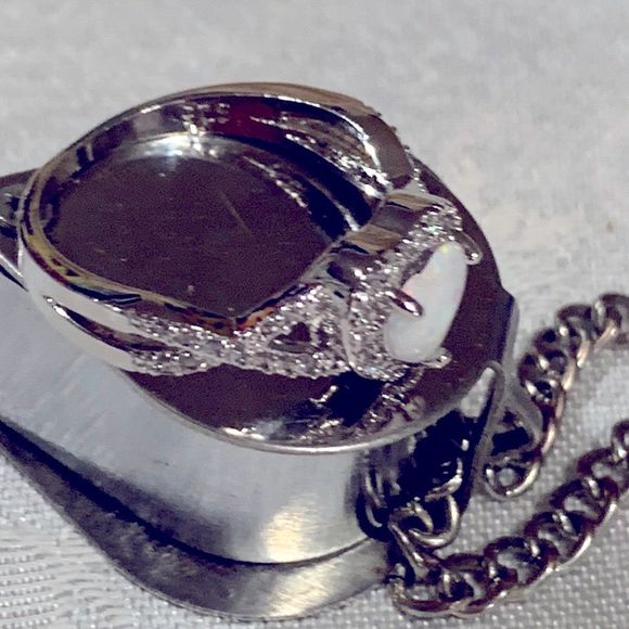 925 Sterling Silver Ring w/ Faux Opal Heart Sz 8 NWOT Gorgeous - Picture 4 of 4